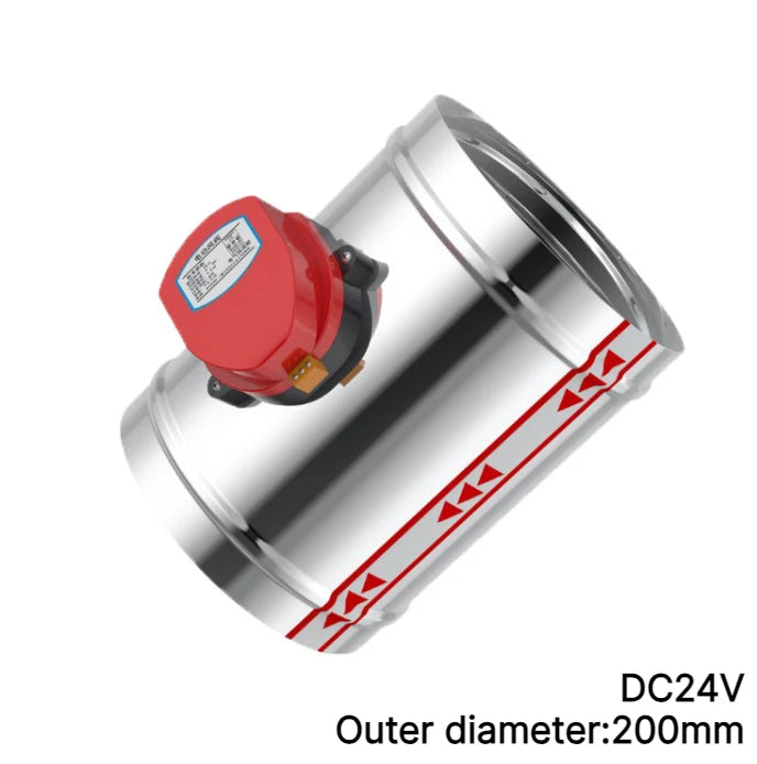 Air Damper Check Valve 100/125/150/200mm Stainless Steel 201 AC 220V DC12V DC 24V Electric Air Valve Motorized for Pipe 4" 5" 6" Oasis Select 200mm DC24V