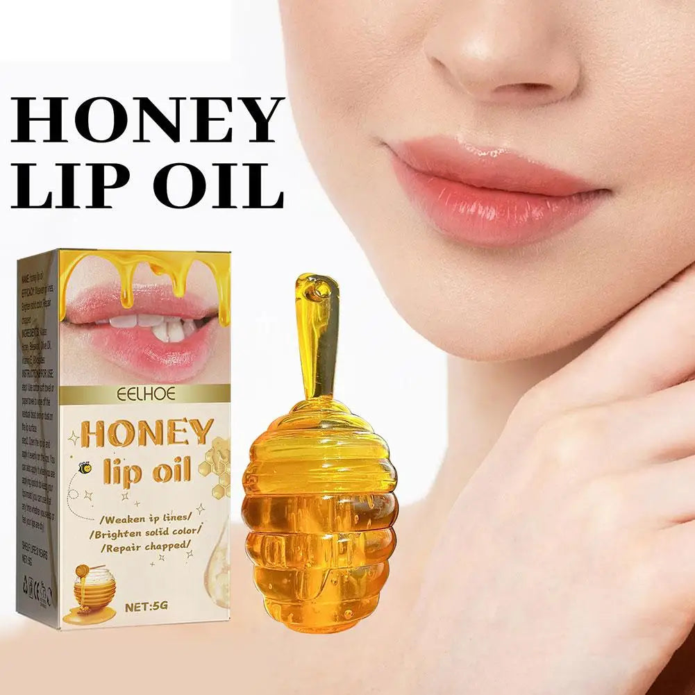 1/2PCS Moisturizing Honey Lip Oil Hydrating Overnight Honey Lip Balm Gloss Shiny Plump reduce lip lines With Vitamin E Lip Care Oasis Select