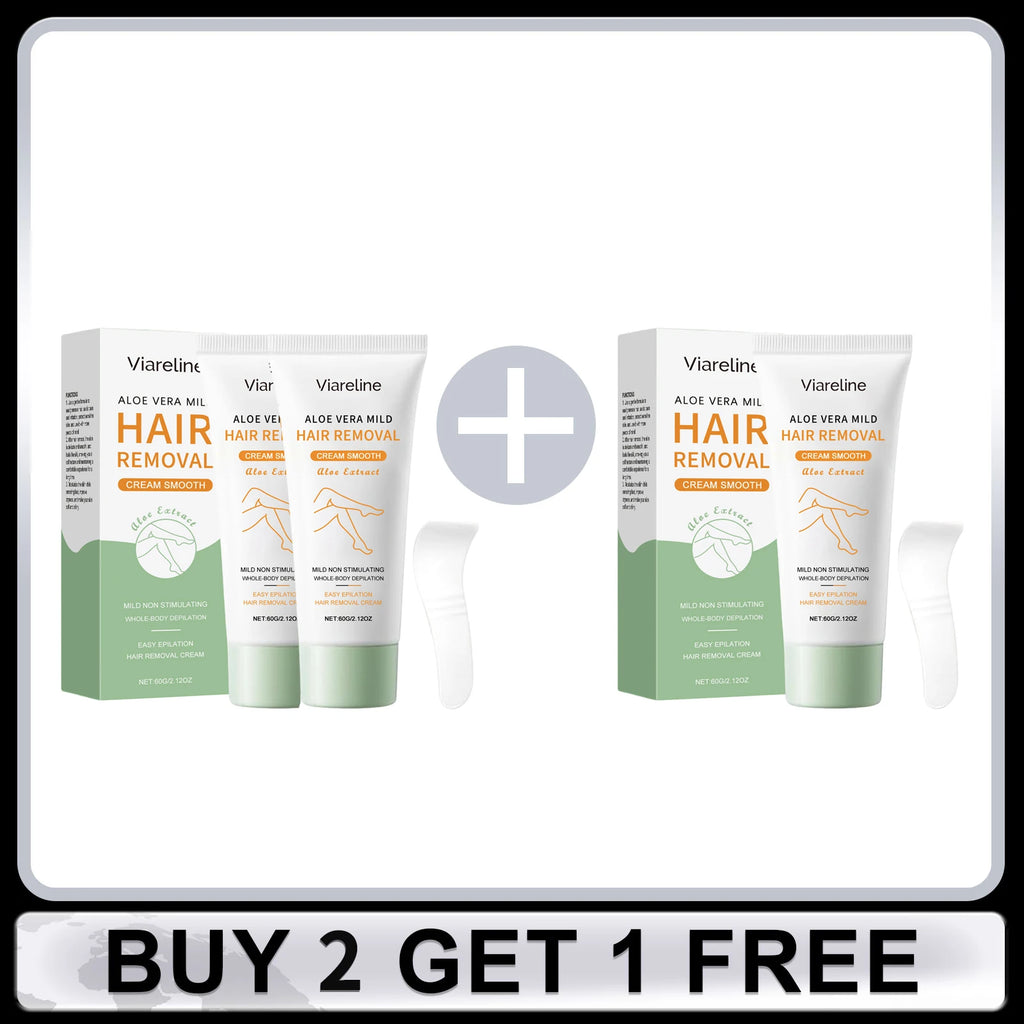Aloe Vera Hair Removal Cream Health Painless Hair Remover Growth Inhibitor for Men Woman Reduce Itching Redness Sooth Skin Care Oasis Select Buy 2 Get 1 Free