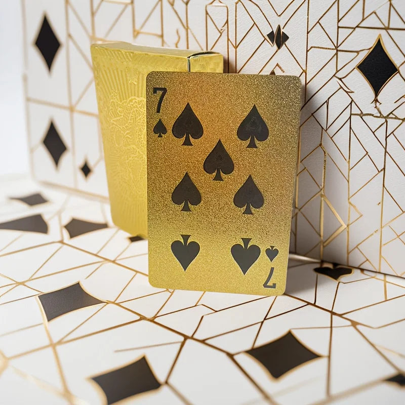 1 Set Matte Golden Dragon PVC Playing Cards - Durable Hardened Deck for Valentine'S Day, New Year Celebrations Oasis Select