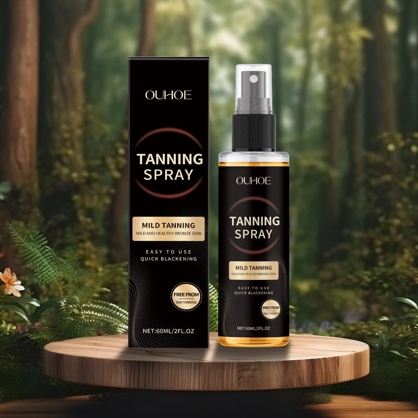 OUHOE Sunless Self Tanning Bronzing Spray Mist 60ml Self Tanning Spray Oasis Select 60ml boxed
