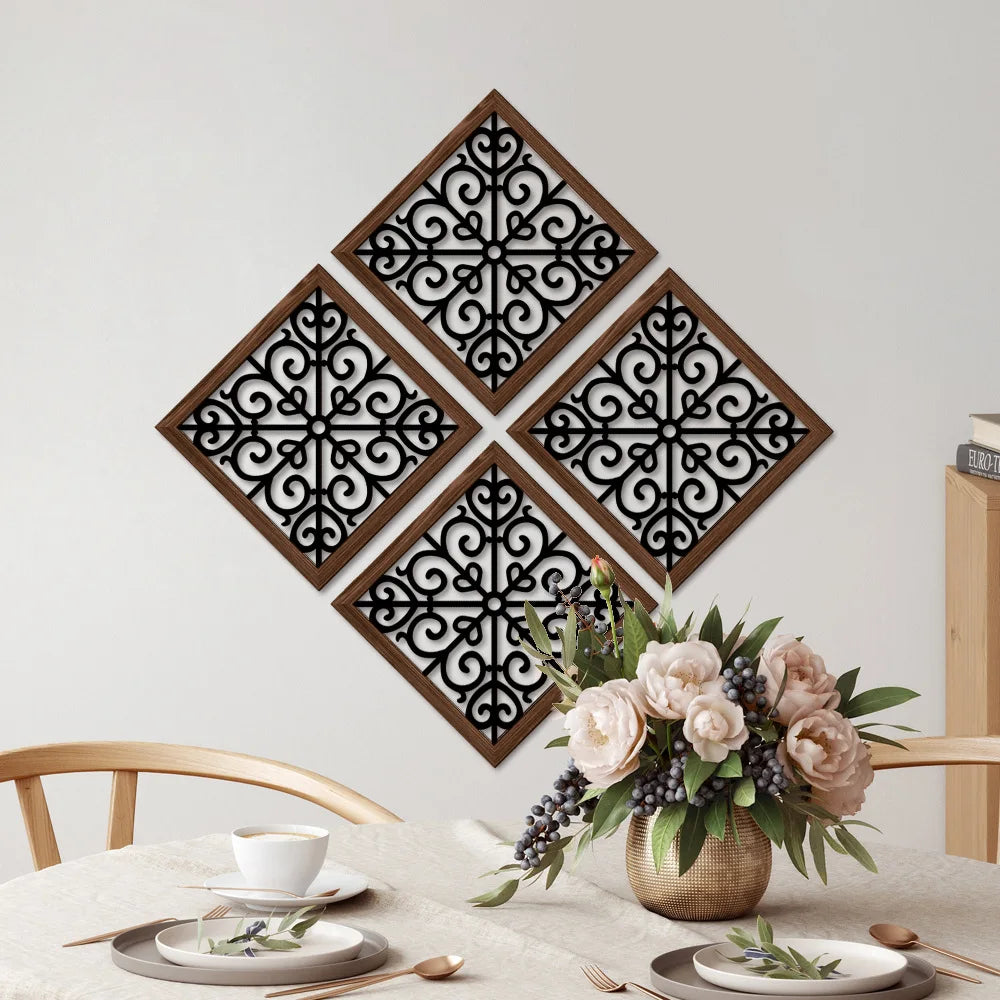 Wooden hollowed out UV printed wood grain home wall decoration can be pasted with living room and bedroom murals room decor Oasis Select
