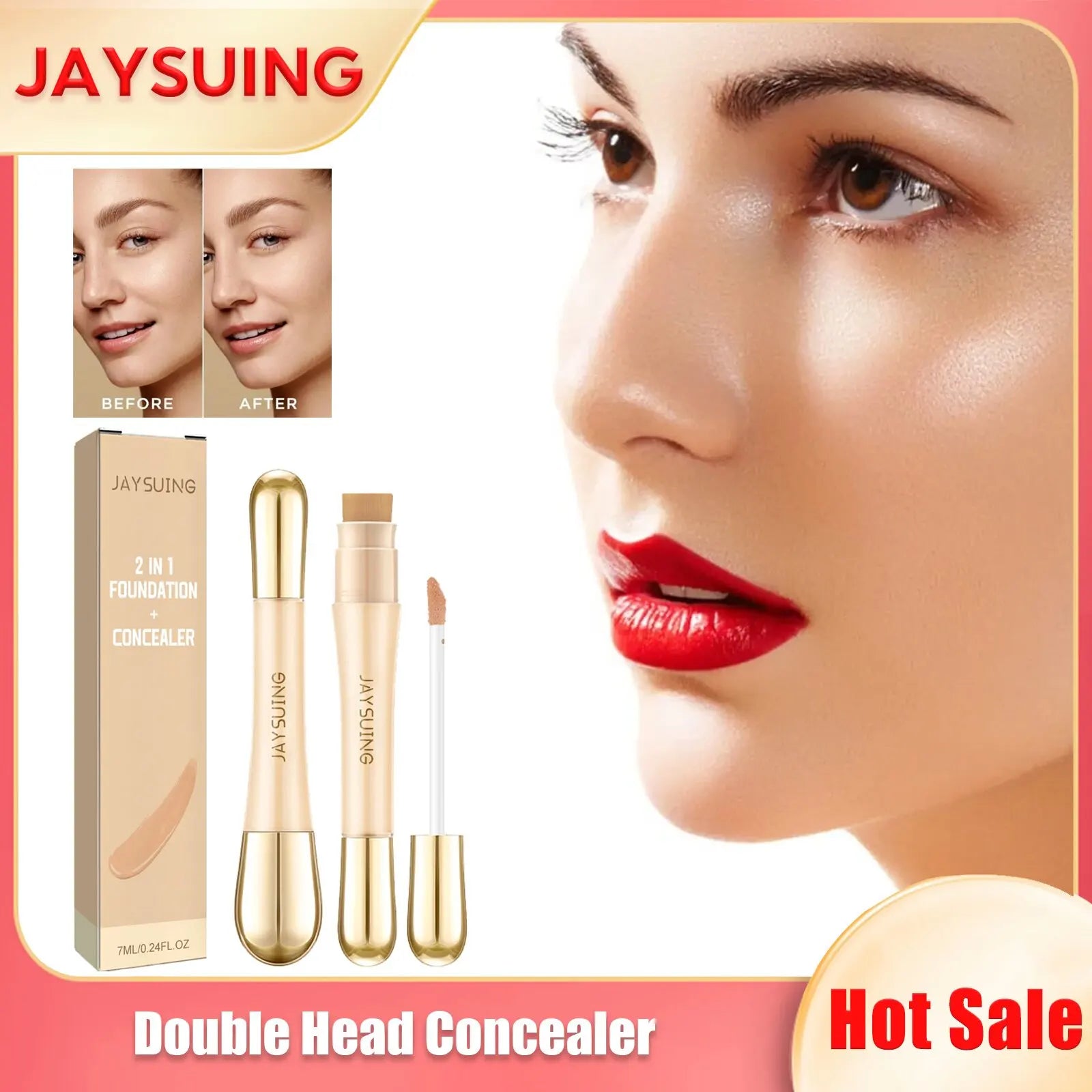 Jaysuing Double Head Concealer Pen – Waterproof, Long-Lasting
