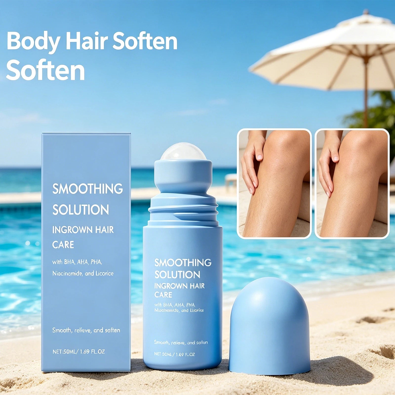 Hair Removal Roller Serum – Softening & Moisturizing Body Essence Hair Removal Serum Oasis Select