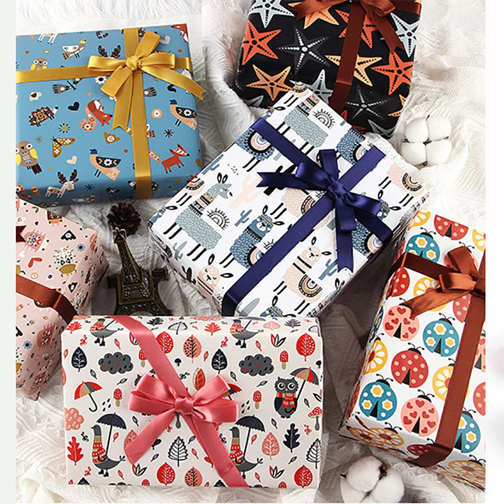 50*70cm Cute Cartoon Toys Birthday Gift Wrapping Paper Birthday Gift Box Packaging Paper DIY Craft Party Decoration Paper Oasis Select