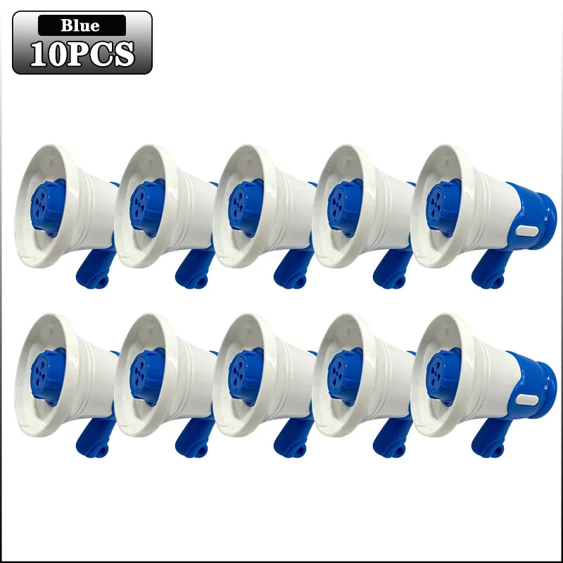 Mini Megaphone with Recording Function Portable Loudspeaker Toy Keychain Funny Novelty Gift for Parties Events Decompression Oasis Select Blue-10PCS