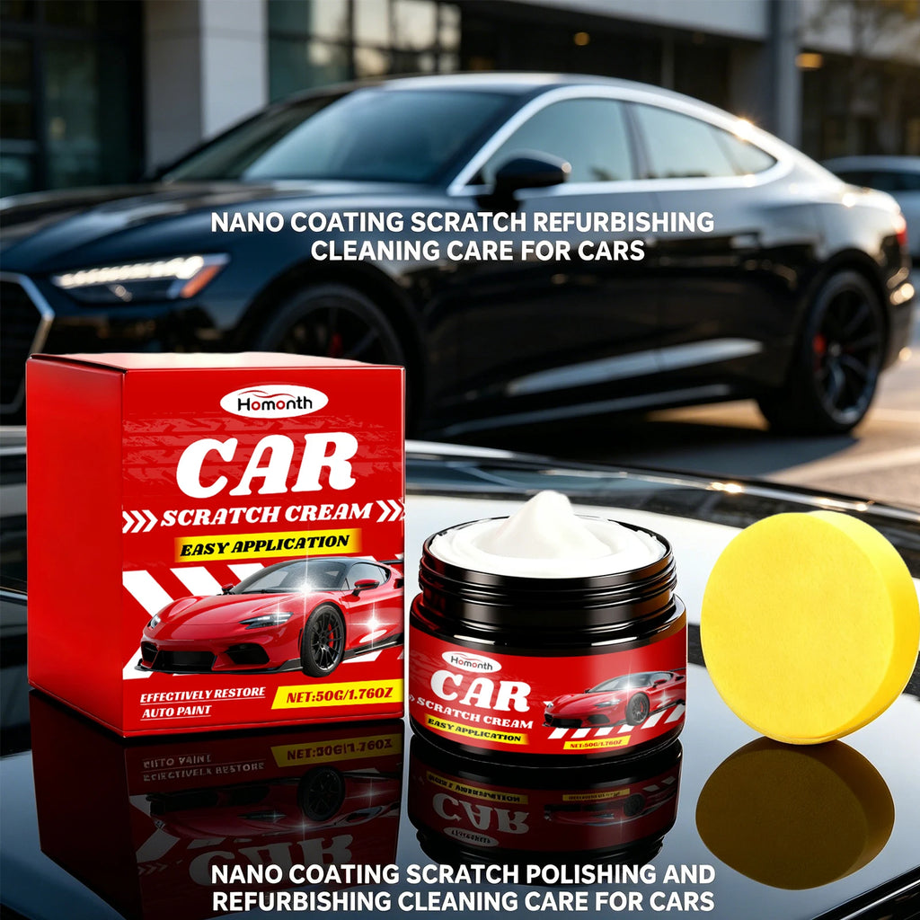Car Scratch Remover Cream with Sponge Auto Paint Scratch Remover Polishing Paste for Car Scuffs Swirls Fine Lines Cleaning Care Oasis Select