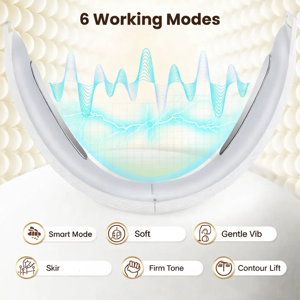 Hailicare Facial Massager – 6 Modes, 8 Levels, USB Rechargeable