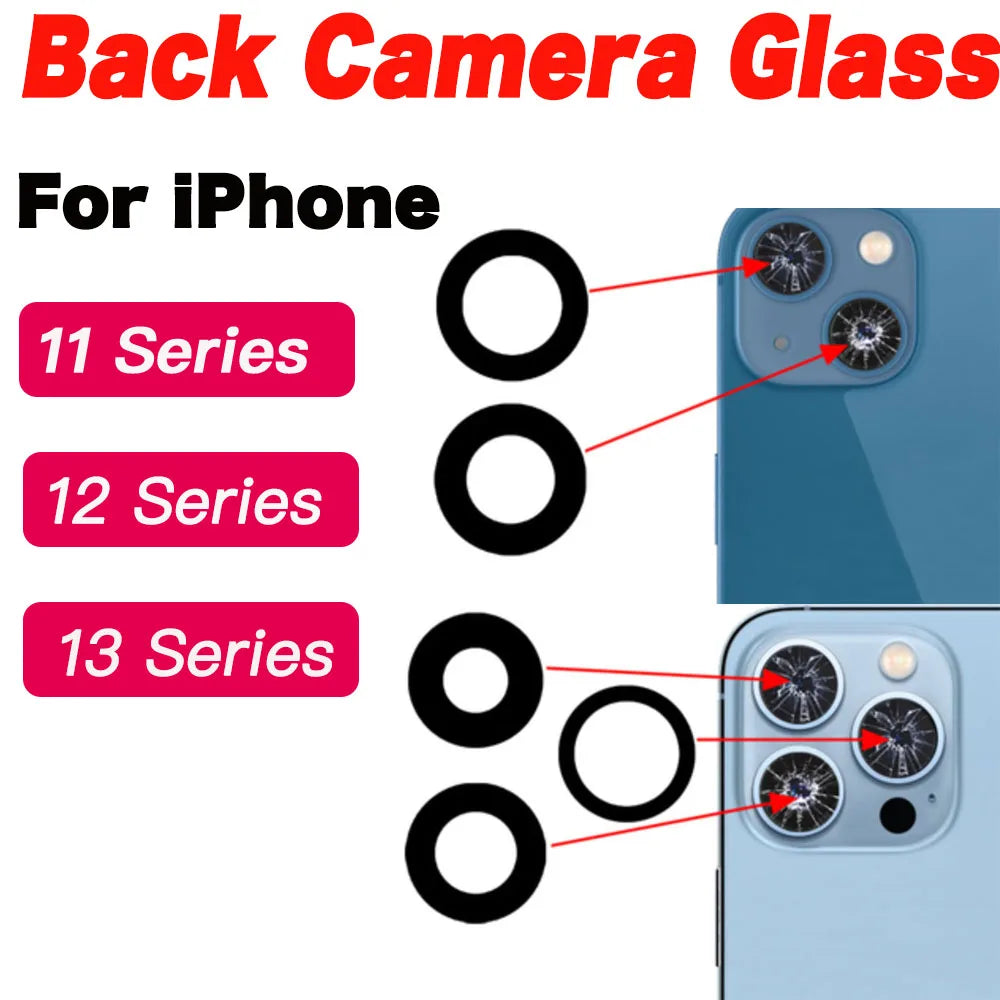 iPhone 11–14 Rear Camera Glass Lens Cover + 3M Sticker