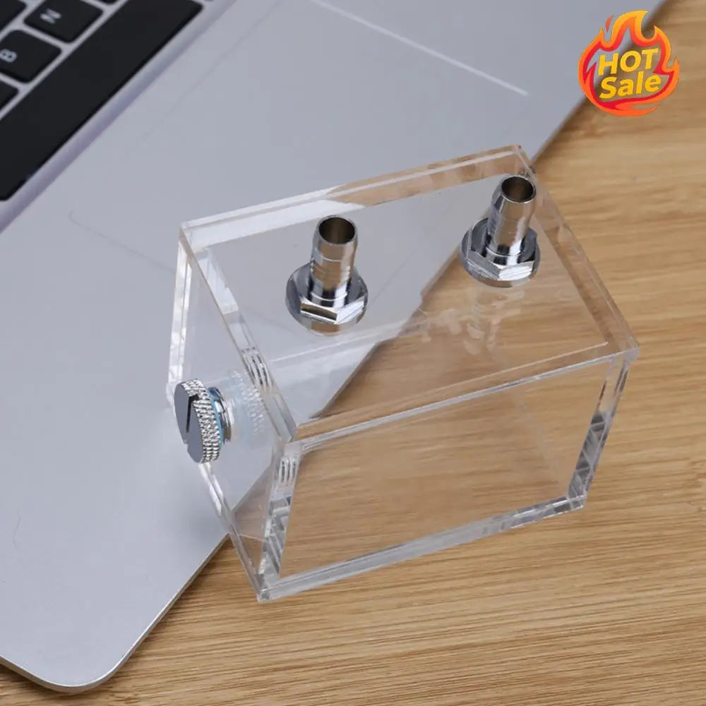 200ml Computer Water Cooled Reservoir with 2 Tube Connectors 1 Cooling Fan Block G1/4 2 Thread for PC Water Cooling System Oasis Select