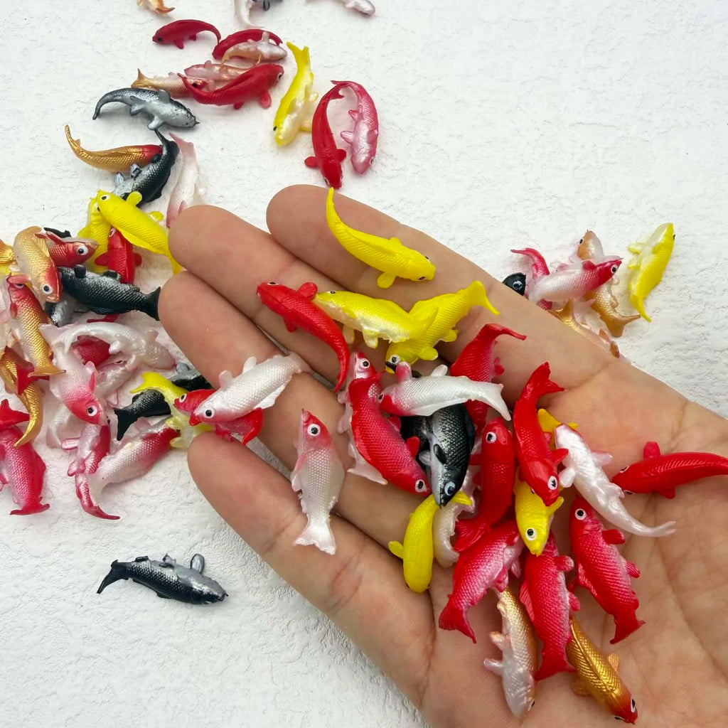 Random 5Pcs/Set Soft PVC Goldfishes Models Epoxy Filling Material Crystal Ocean Resin 3D Mini Fish Modeling Filler Mini Craft Oasis Select