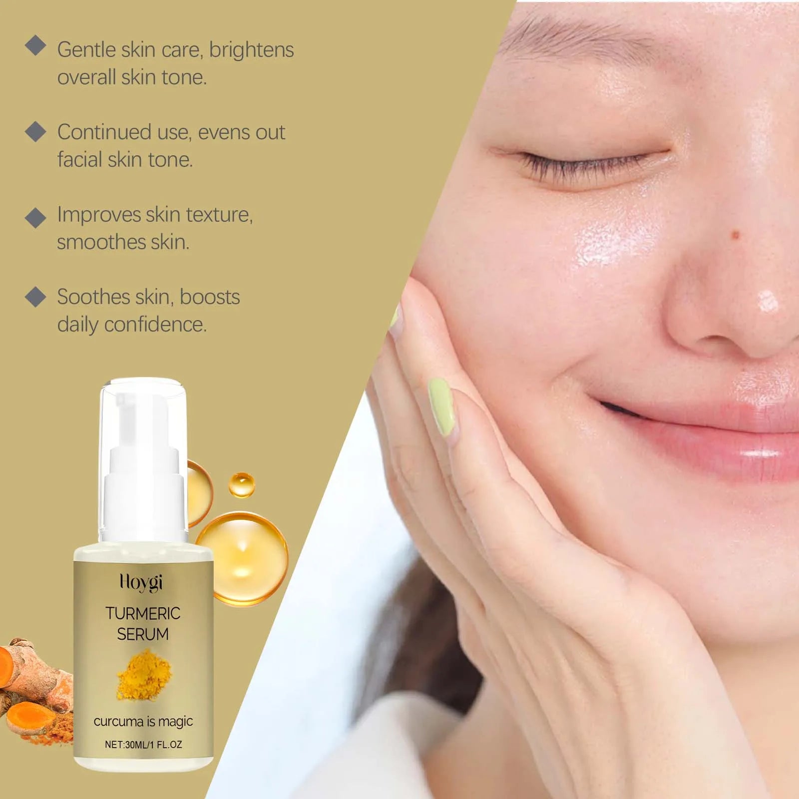 Hoygi Turmeric Face Serum – Brightening & Dark Spot Corrector Face Brightening Serum Oasis Select