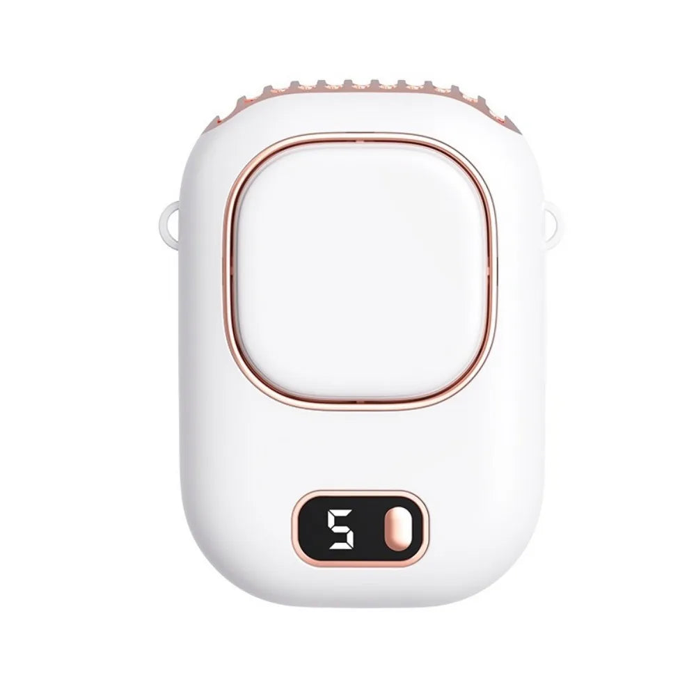 Portable Waist Fan Mini USB Rechargeable Wearable Hanging Neck Fan for Outdoor Sports Travel Camping Waisted Clip Fans Oasis Select White