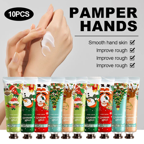 10PCS Christmas gift box hand cream, deeply moisturizes hands, protects hands, suitable for all skin types, universal for men Oasis Select