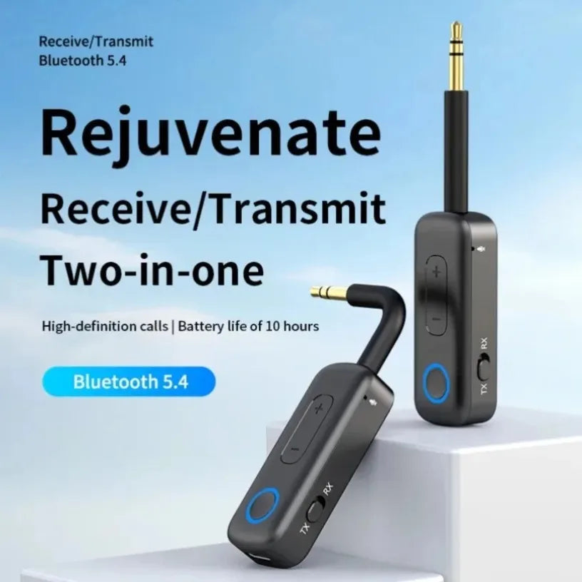 Upgrade Bluetooth 5.4 Audio Transmitter Receiver Wireless 3.5MM AUX Hifi Stereo Music Adapter with Mic For Car TV PC Headphone Oasis Select
