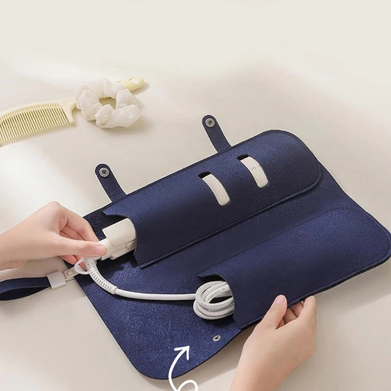 SU Hair Curling Iron Storage Bag Travel Felt Hair Straightener Storage Bag Flat Iron Organizer Pouch Curling Iron Insulation Mat Oasis Select