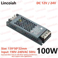 Lighting Transformer DC 12V/24V Power Supply Adapter 5A 12A Ultra thin LED Strip Switch Driver Lamp 60W 100W 150W 200W 300W 400W Oasis Select 100W 12V