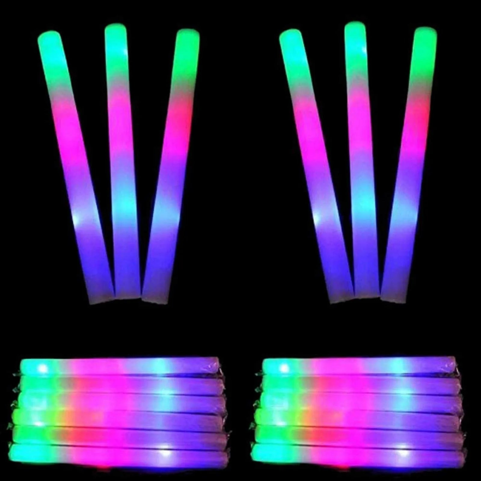 10-Pack LED RGB Glow Foam Sticks – Party & Event Supplies LED Party Glow Sticks Oasis Select