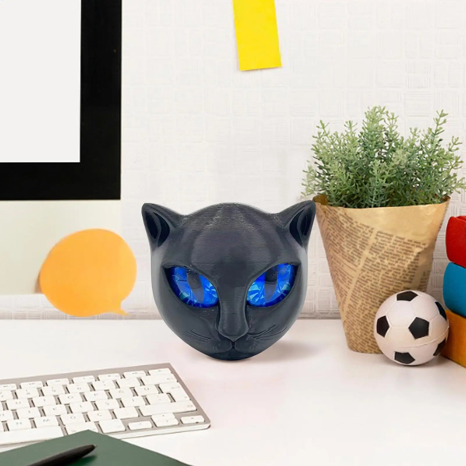 Cat Statues Home Decor Small Cat Figurines Cute Kitten Animal Ornament Souvenir for Bookshelf Bedside Table Halloween Friend Oasis Select