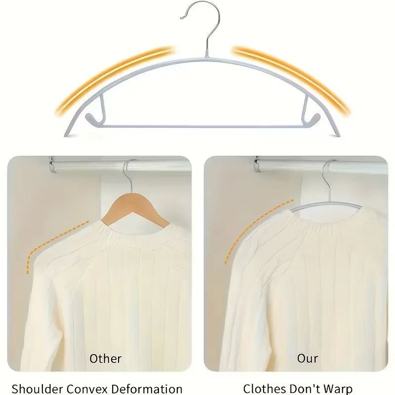 10pcs Non-Slip Hangers,Anti-Shoulder Bump Arc Design,Clothes Hanger Set for Laundry Drying Rack,Space-Saving Hangers for Clothes Oasis Select