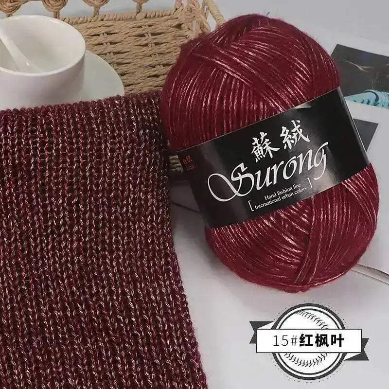 100g Metallic Hand knitting Yarn Crocheting silk acrylic Yarn to knit sweater blanket hat line Crocheting bag slipper Thread Oasis Select 15 Red Maple Leaf