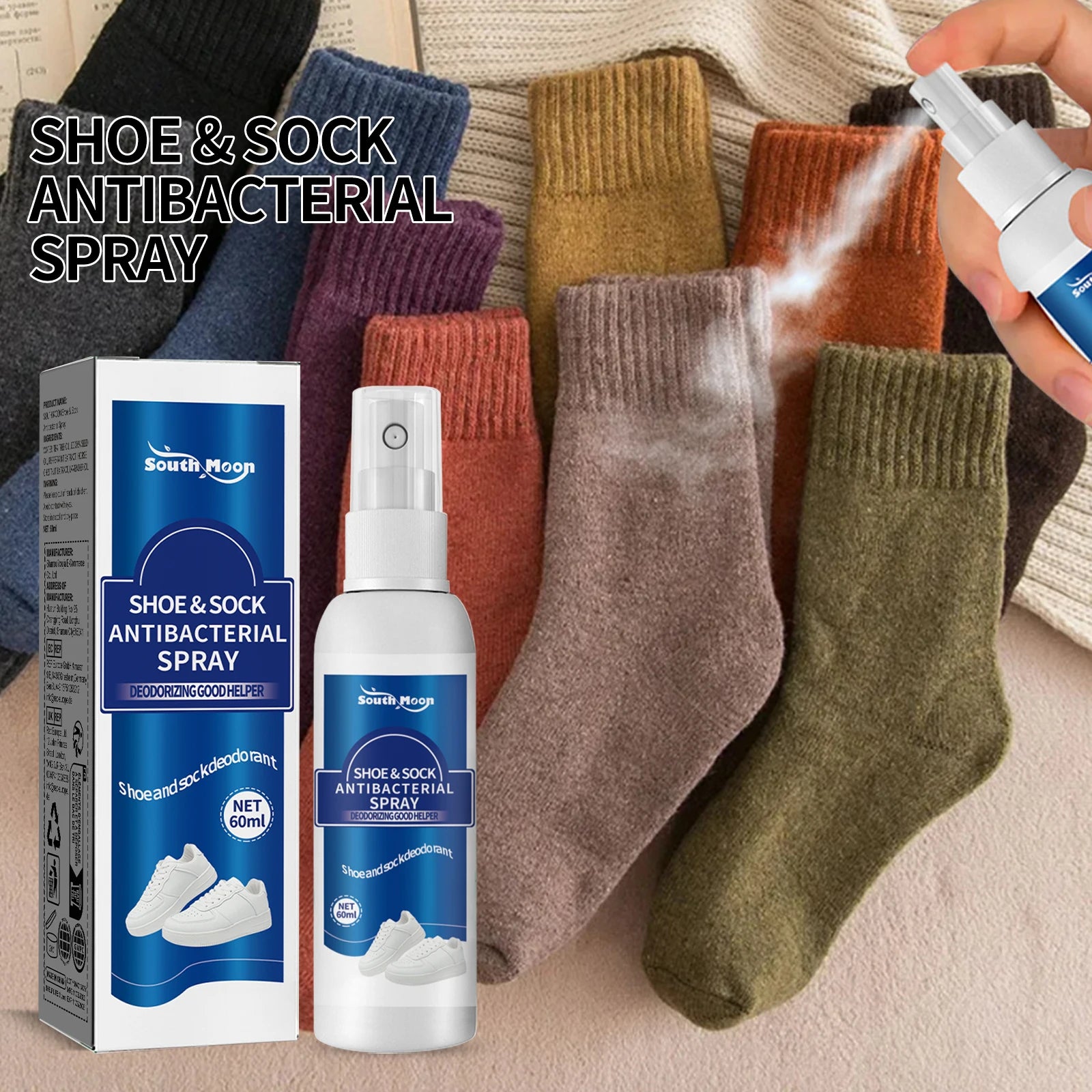South Moon Shoe & Foot Deodorizer Spray – Antibacterial 60ml Foot Deodorizer Spray Oasis Select