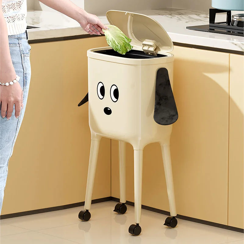 Bending-free high leg trash can, lovely design, suitable for living room, bedroom, kitchen and bathroom Oasis Select