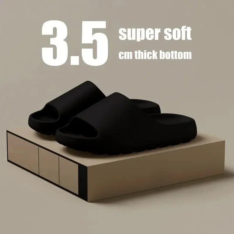 Fashion slippers, cloud thick-soled sandals, couple bathroom slippers, home and outdoor men's slippers, women's EVA sandals Oasis Select black 44-45