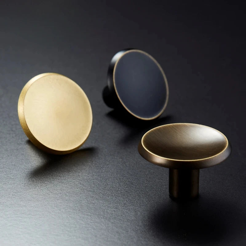 New Solid Brass Furniture Handles Comfortable Cabinet Door Wardrobe Dresser Drawer Pulls American Rural Knobs Oasis Select