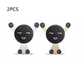 Gravity Car Phone Holder Air Vent Clip Smile Face Mount Mobile Cell Stand GPS Support For iPhone 12 Pro Max Xiaomi Samsung Oasis Select White-Golden