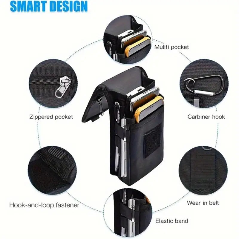 Multi-Purpose Large Screen Mobile Phone Bag Casual Waist Bag Daily Coin Purse Phone Belt Pouch Tactical Molle Phone Pouch Carry Oasis Select
