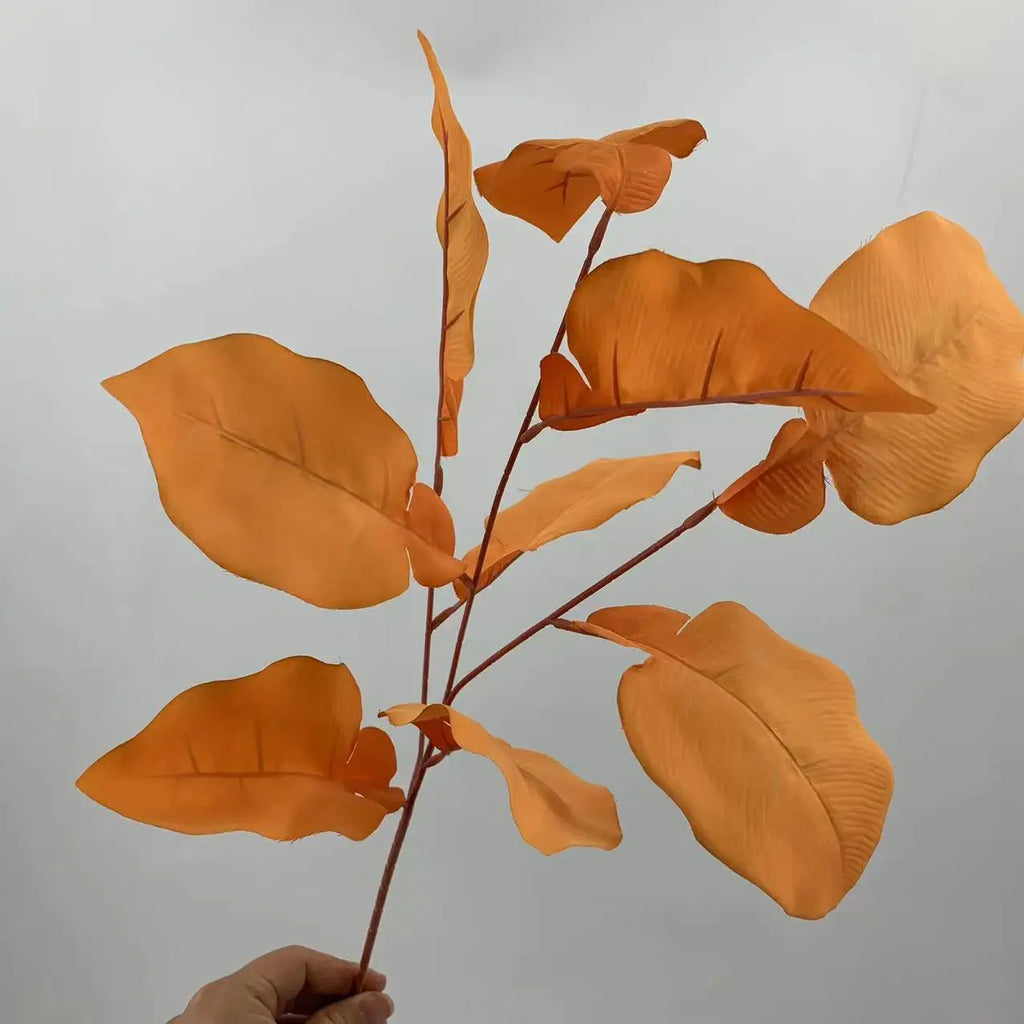 Simulated Large Orange Leaf Decoration Garden Bonsai Dried Flower