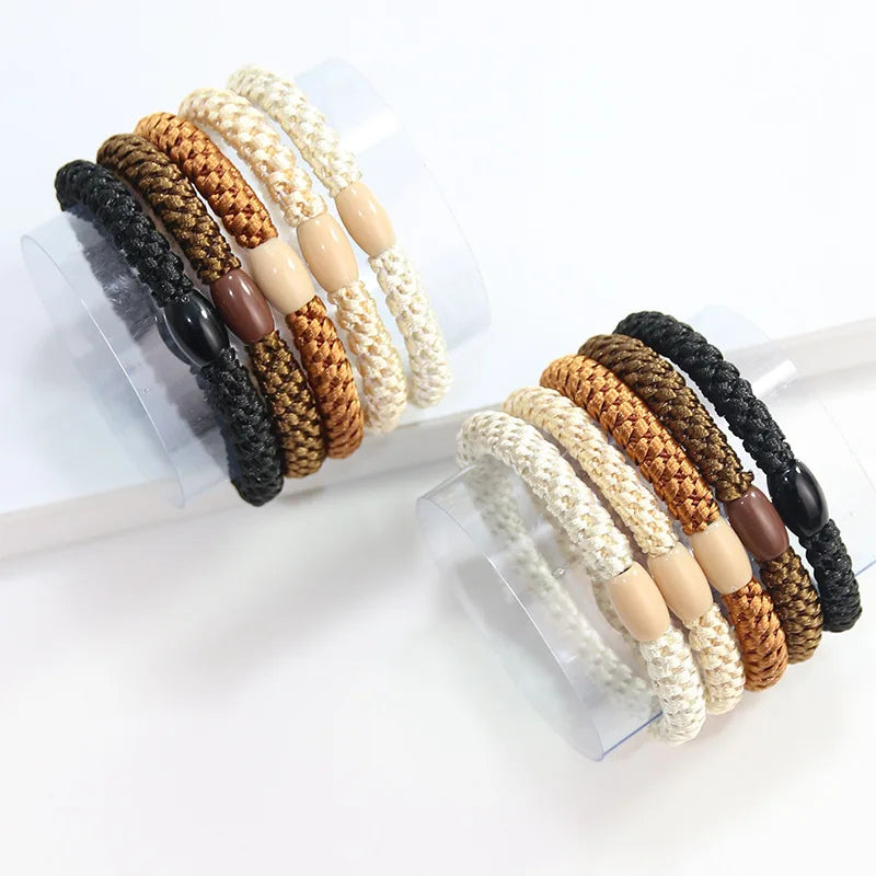 10pcs 5mm Black Mix Elastic Hair Ties Hair Bands No Damage Soft Ponytail Holders Hair Accessories for Girls Women Oasis Select