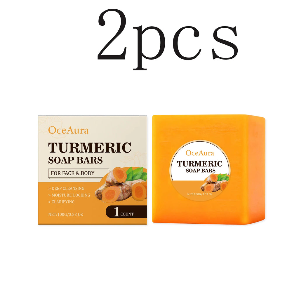 Turmeric Skin-Purifying & Nourishing Soap - A Mild Body Soap for Daily Bathing, Gentle Cleansing, Skin Softening & Moisturizing Oasis Select 100gx2boxed