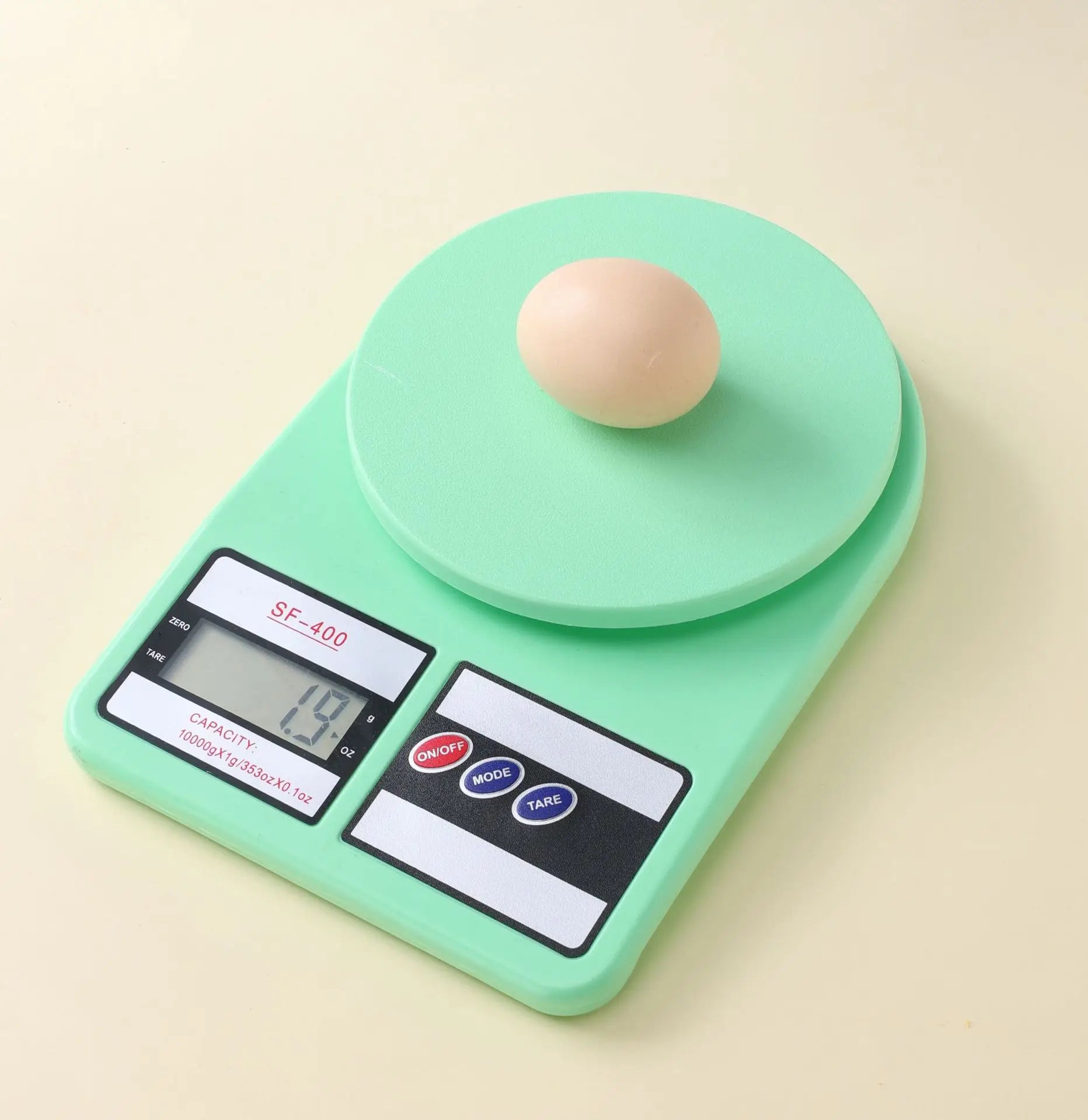 10kg Digital Kitchen Scale in Vibrant Colors - Precision Gram Measurement for Home Baking, Compact Food Scale Oasis Select green
