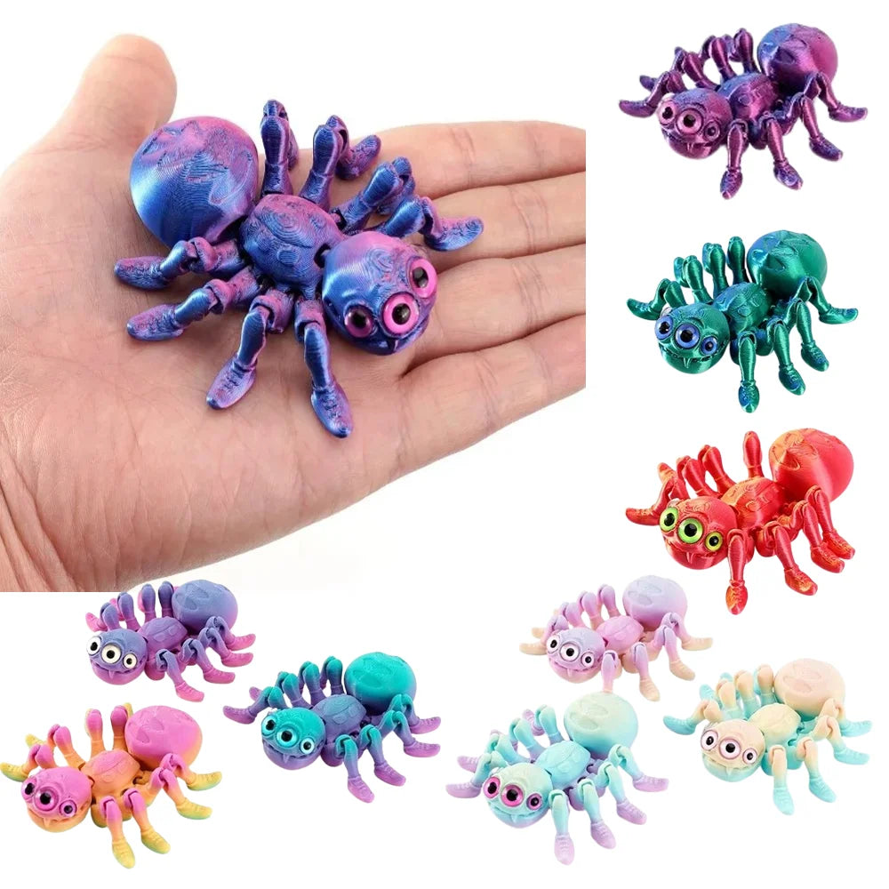 3D Printed Spider, Articulated 3D Animals,Relief Stress Fidget Toys, Desktop Pet Halloween Surprise Gift for Home Office Décor Oasis Select