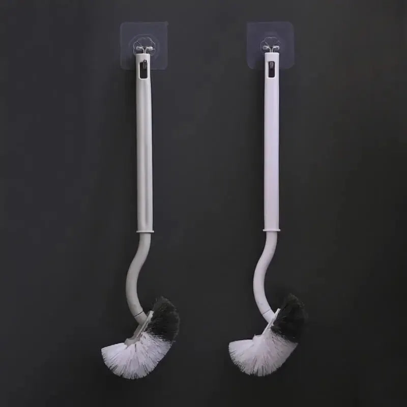 S-Shape Long Handle Toilet Brush – Wall-Mounted Soft Bristles Toilet Brush Oasis Select