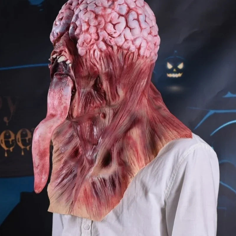 Halloween Zombie Mask Horror Big Heart Long Tongue Brain Blast Faceless Ghost Mask Zombie Role Play Halloween Party Decoration Oasis Select