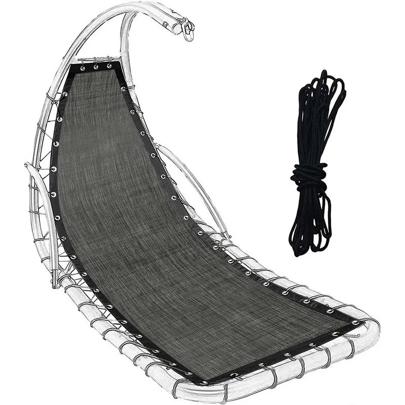 Black Replacement Seat Cloth For Textilene Hanging Swing Chair - 64x197x23CM Garden Swing Replacement Waterproof Dustproof Oasis Select grey