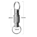 1pcs Titanium Alloy Keychain Quick Pull Lock Car Mini Universal Rotating Ring EDC Small Tool Key Accessories Outdoor Tools Oasis Select Silvery