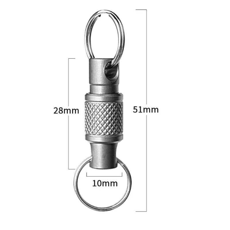 1pcs Titanium Alloy Keychain Quick Pull Lock Car Mini Universal Rotating Ring EDC Small Tool Key Accessories Outdoor Tools Oasis Select Silvery