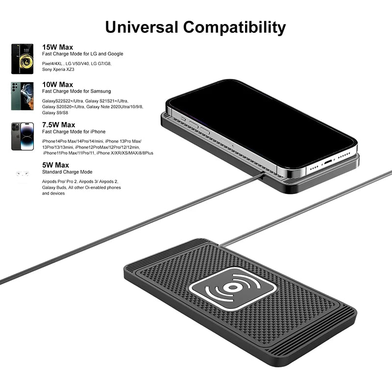 Speedy Car Wireless Charger, Quick Induction Phone Charging Pad Stand Oasis Select