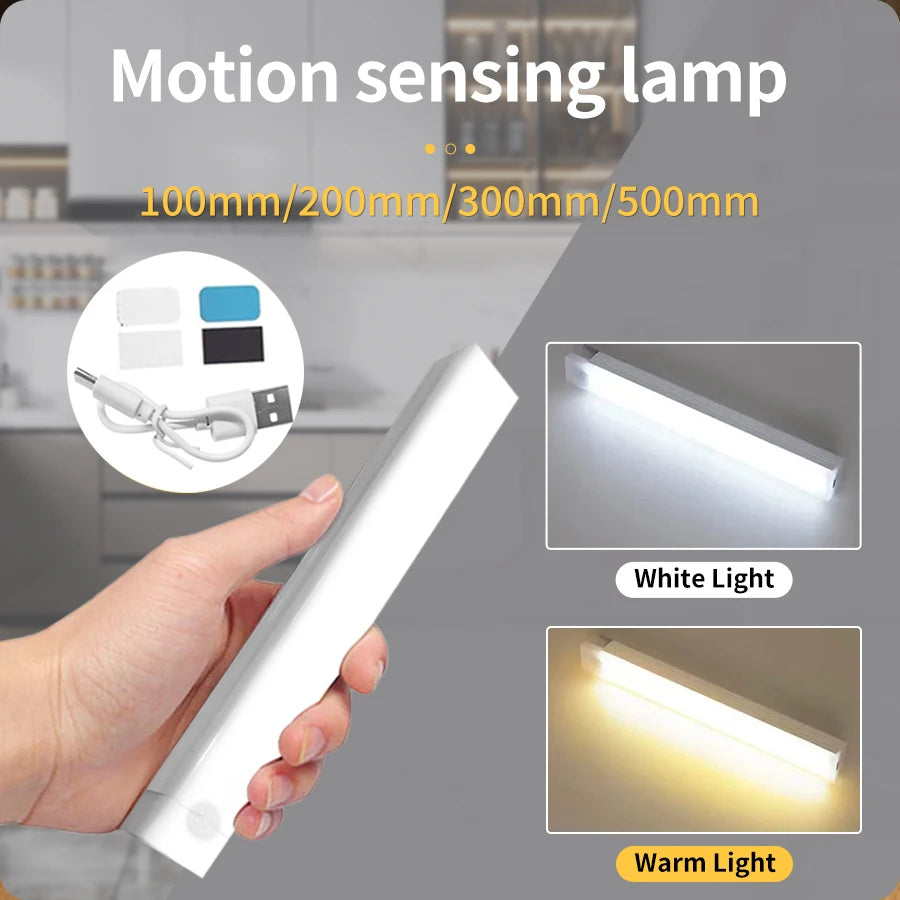 USB Rechargeabl LED Night Light PIR Motion Sensor Under Cabinet Lamp For Bedroom Wardrobe Hallway Staircase Bar Lighting Oasis Select