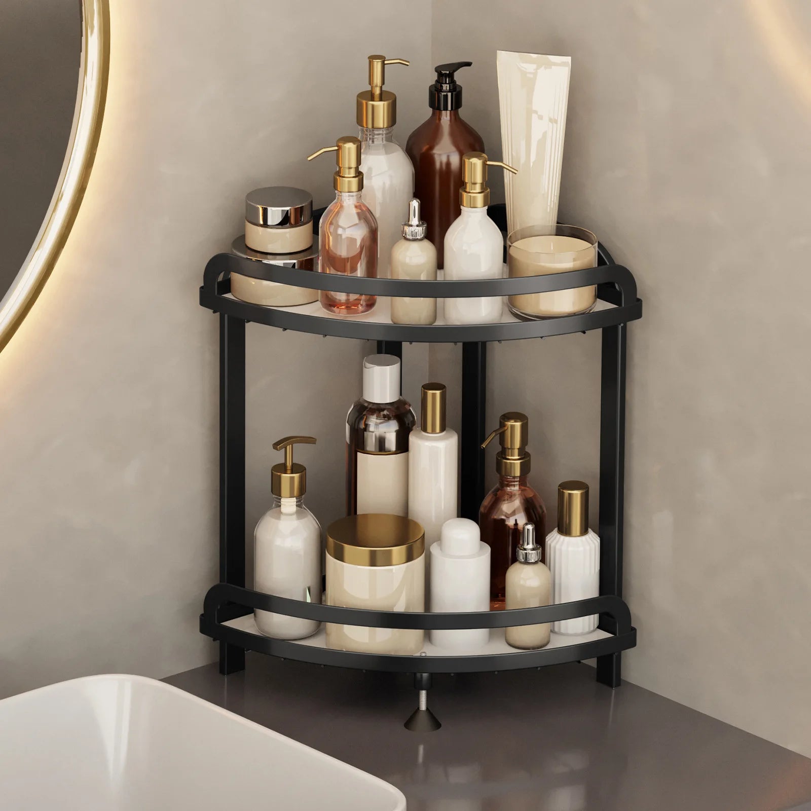 Kitchen Bathroom Shelf Countertop Corner Triangle Seasoning Rack Corner Corner Storage Rack Oasis Select