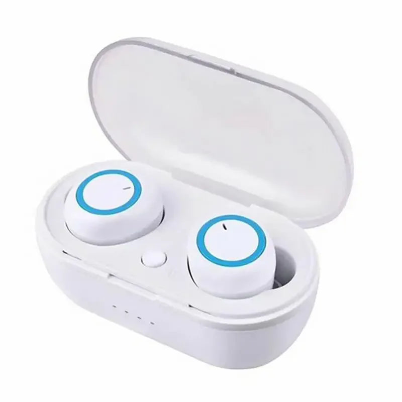 New TWS Bluetooth Earphones Wireless Headset Deep Bass Earbuds True Wireless Stereo Headphones Sport Earphones Oasis Select WHITE-blue