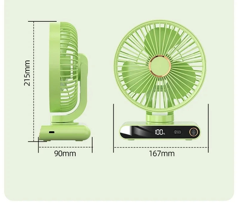 URGGU F6 5-Speed Clip Fan – Digital Display & Night Light