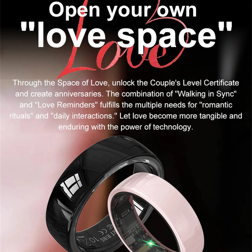 696 Smart Ring Couple Space Interaction Heart Rate Sleep Monitor Waterproof Gesture Control Sports Blue Tooth Bracelet Men Women Oasis Select