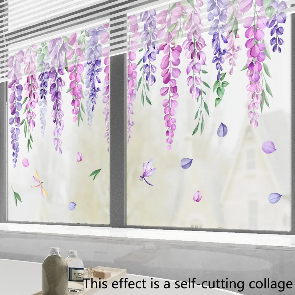Plant flowers Flower Glass stickers Living room window theme decorative wall stickers Window stickers Oasis Select