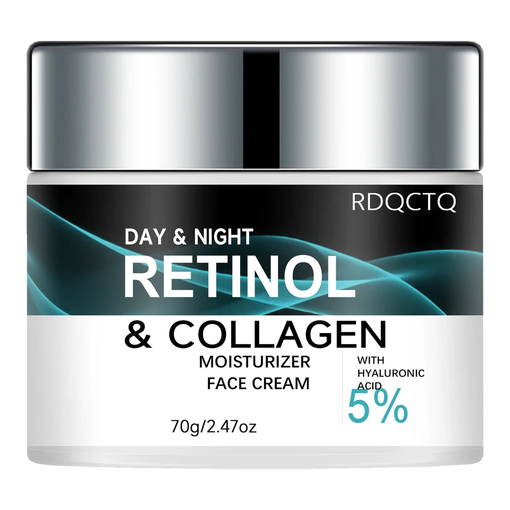 Retinol Cream & Hyaluronic Acid Serum Set – Day & Night Care Facial Skincare Set Oasis Select 70g