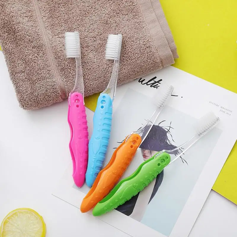 1pcs Folding Toothbrush Travel Shrimp Shell Toothbrush Soft Nylon Bristle Tourism Portable Toothbrush Oasis Select